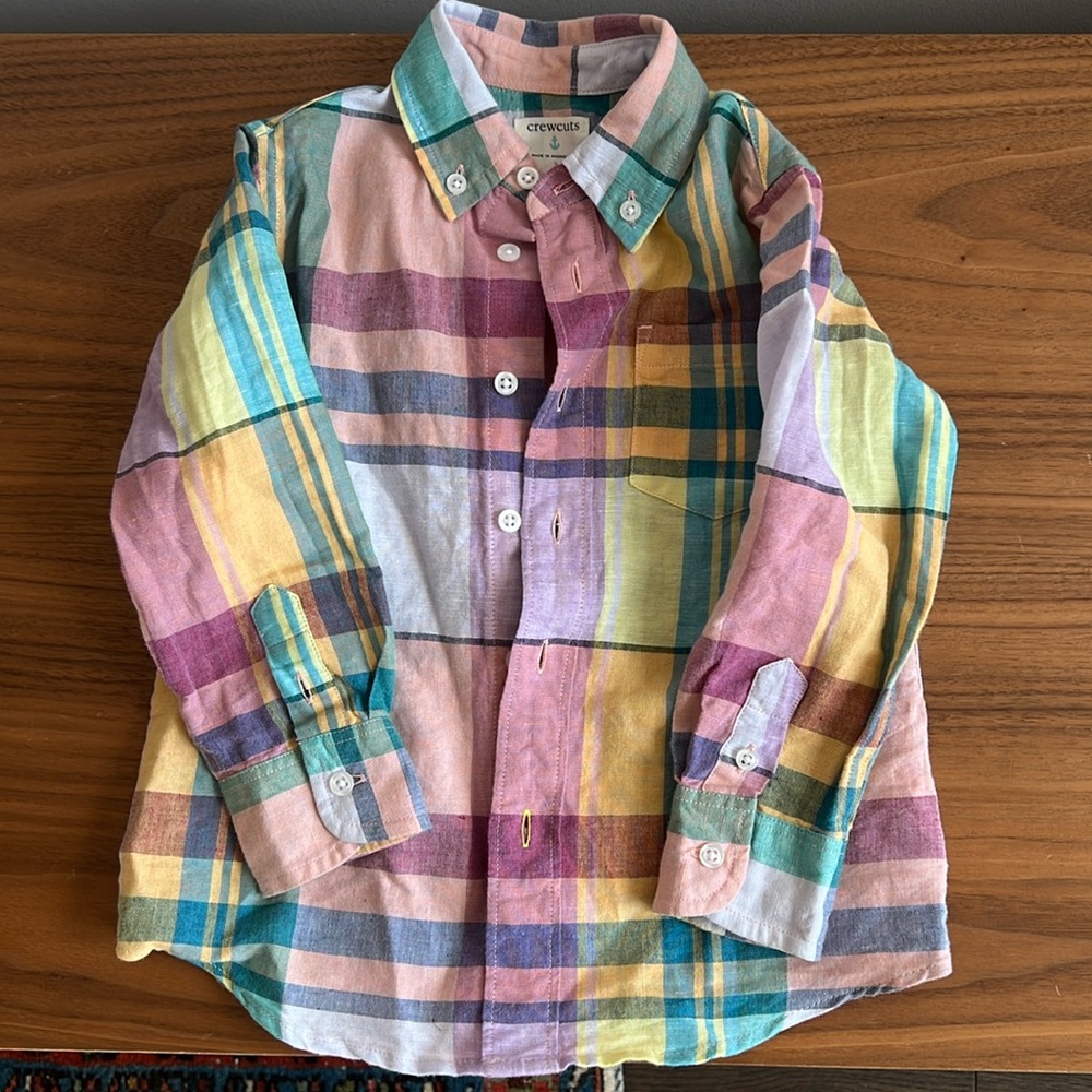 J.Crew Crewcuts Linen Long-sleeve button down